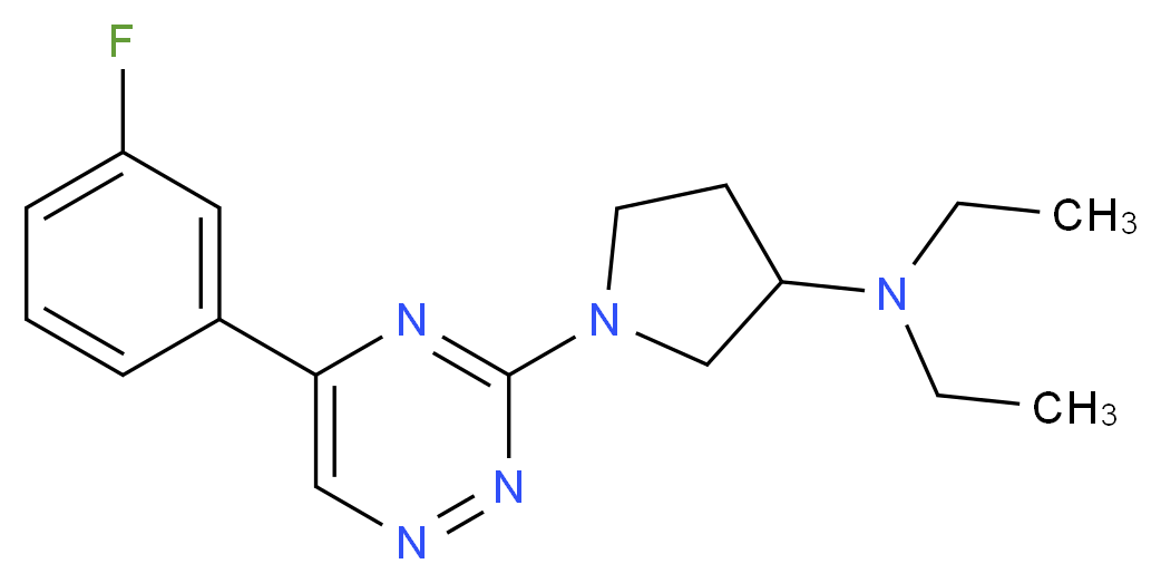 N,N-diethyl-1-[5-(3-fluorophenyl)-1,2,4-triazin-3-yl]-3-pyrrolidinamine_分子结构_CAS_)