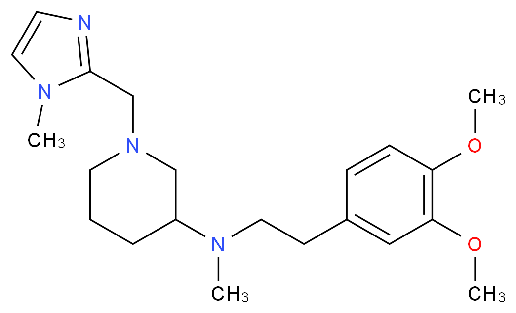 N-[2-(3,4-dimethoxyphenyl)ethyl]-N-methyl-1-[(1-methyl-1H-imidazol-2-yl)methyl]-3-piperidinamine_分子结构_CAS_)
