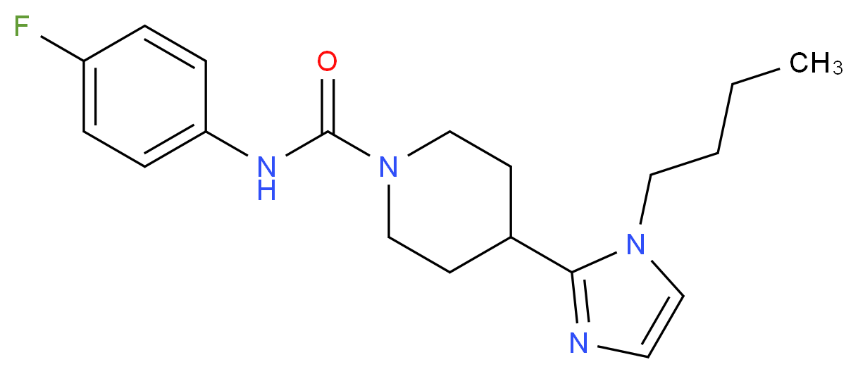 4-(1-butyl-1H-imidazol-2-yl)-N-(4-fluorophenyl)-1-piperidinecarboxamide_分子结构_CAS_)
