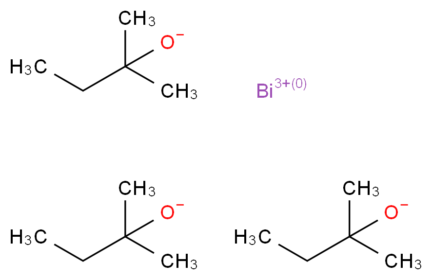 bismuth(3+) ion tris(2-methylbutan-2-olate)_分子结构_CAS_124687-44-1