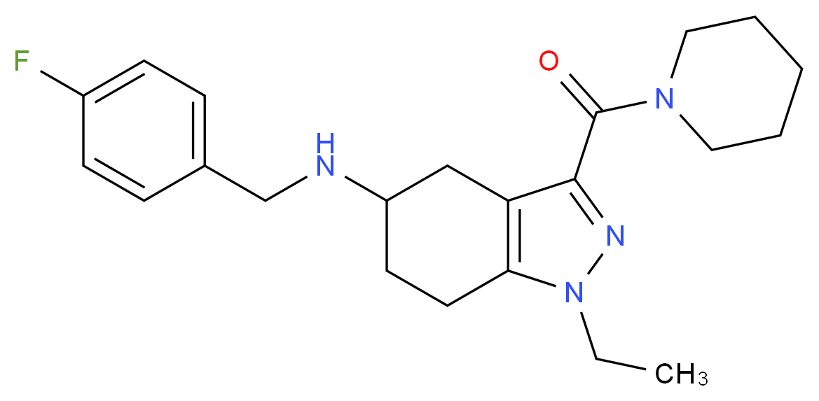 1-ethyl-N-(4-fluorobenzyl)-3-(1-piperidinylcarbonyl)-4,5,6,7-tetrahydro-1H-indazol-5-amine_分子结构_CAS_)