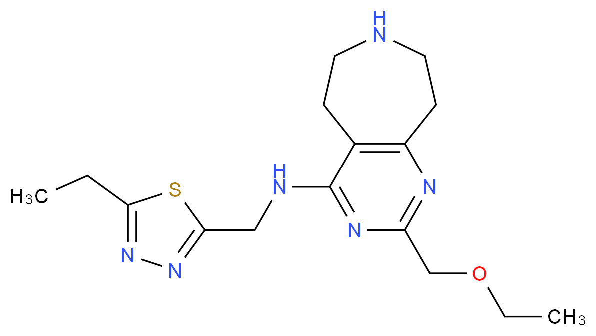 2-(ethoxymethyl)-N-[(5-ethyl-1,3,4-thiadiazol-2-yl)methyl]-6,7,8,9-tetrahydro-5H-pyrimido[4,5-d]azepin-4-amine_分子结构_CAS_)