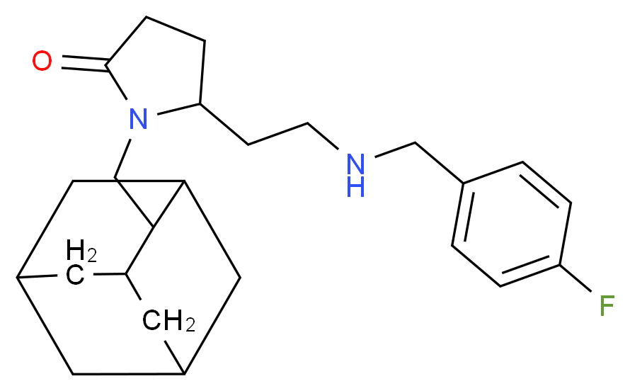 1-(2-adamantylmethyl)-5-{2-[(4-fluorobenzyl)amino]ethyl}-2-pyrrolidinone_分子结构_CAS_)