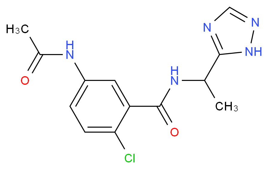 5-(acetylamino)-2-chloro-N-[1-(1H-1,2,4-triazol-5-yl)ethyl]benzamide_分子结构_CAS_)