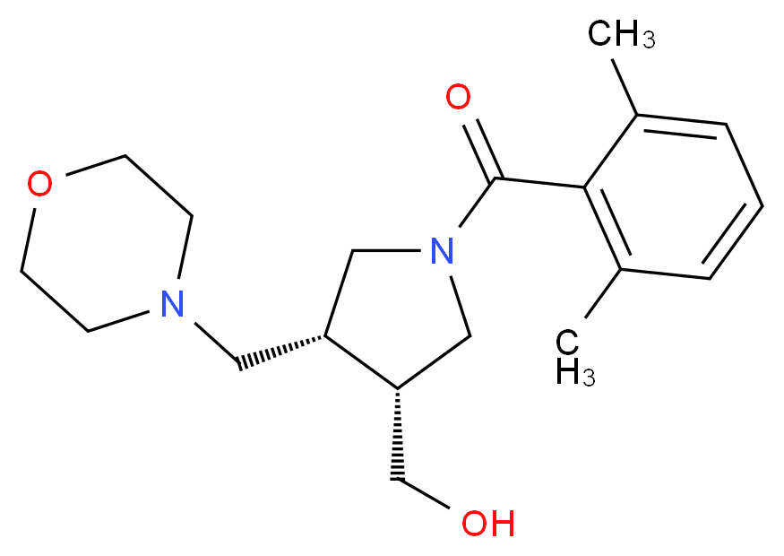 [(3R*,4R*)-1-(2,6-dimethylbenzoyl)-4-(morpholin-4-ylmethyl)pyrrolidin-3-yl]methanol_分子结构_CAS_)
