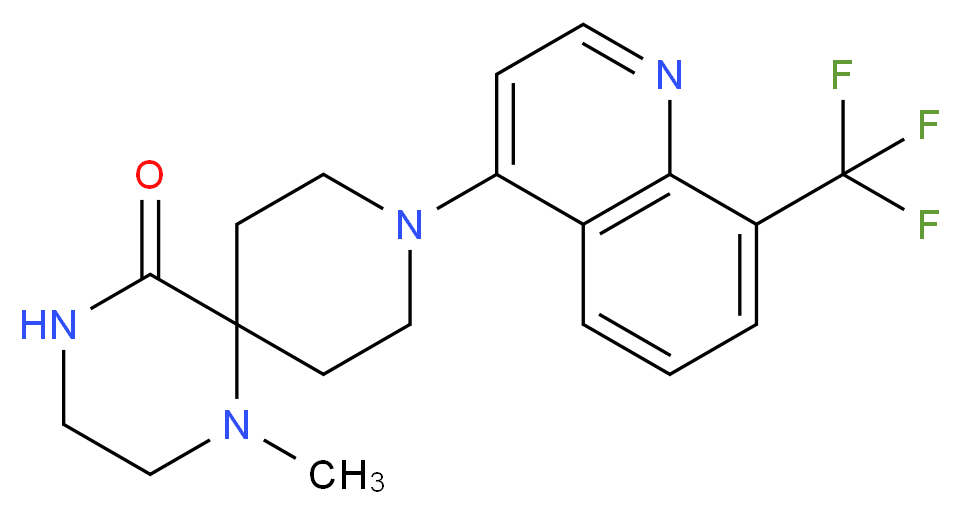 1-methyl-9-[8-(trifluoromethyl)quinolin-4-yl]-1,4,9-triazaspiro[5.5]undecan-5-one_分子结构_CAS_)