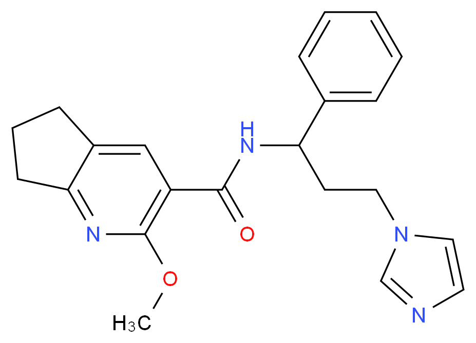 N-[3-(1H-imidazol-1-yl)-1-phenylpropyl]-2-methoxy-6,7-dihydro-5H-cyclopenta[b]pyridine-3-carboxamide_分子结构_CAS_)