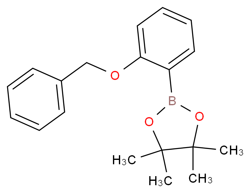 2-BENZYLOXYPHENYLBORONIC ACID, PINACOL ESTER_分子结构_CAS_1027757-13-6)