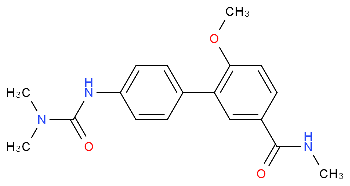 4'-{[(dimethylamino)carbonyl]amino}-6-methoxy-N-methylbiphenyl-3-carboxamide_分子结构_CAS_)