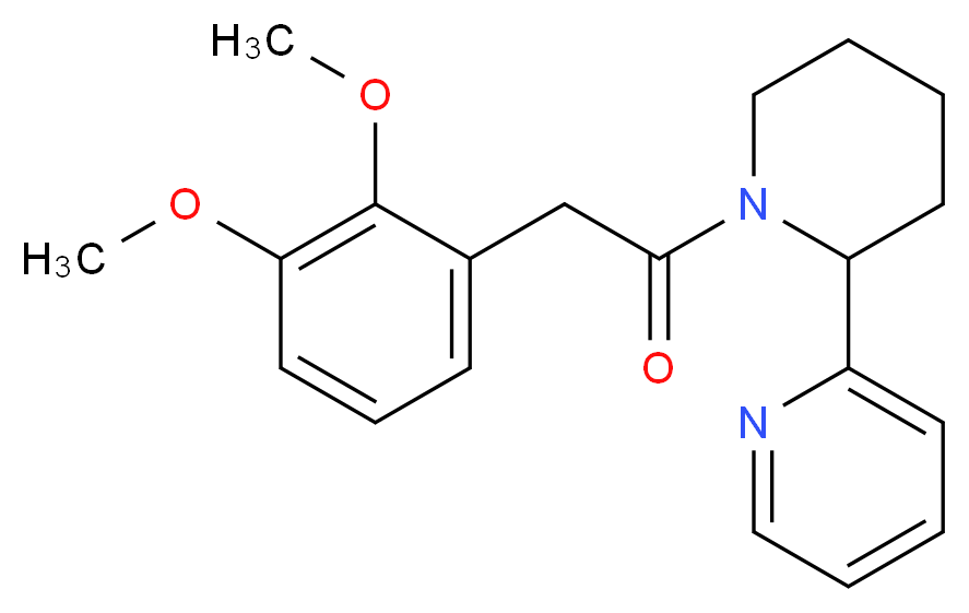 2-{1-[(2,3-dimethoxyphenyl)acetyl]-2-piperidinyl}pyridine_分子结构_CAS_)