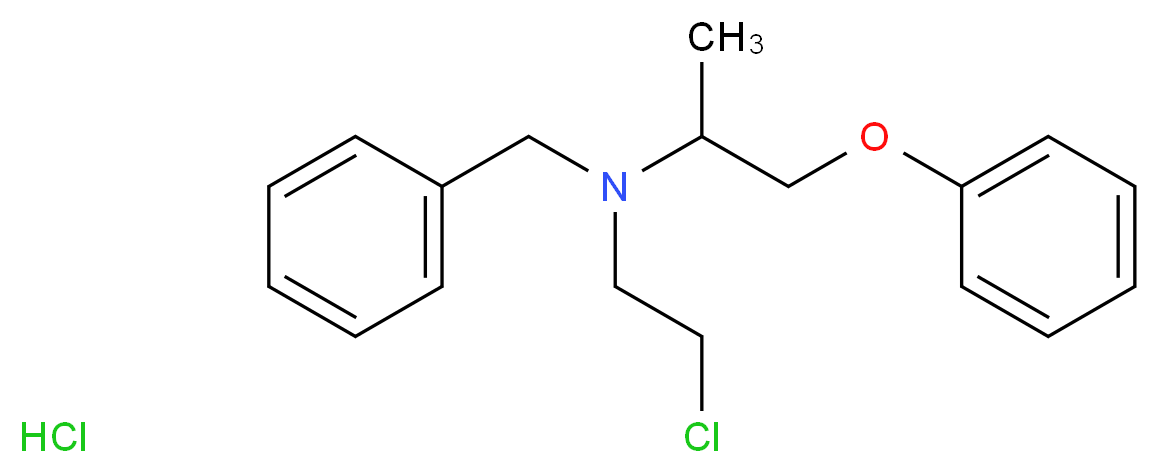 benzyl(2-chloroethyl)(1-phenoxypropan-2-yl)amine hydrochloride_分子结构_CAS_63-92-3