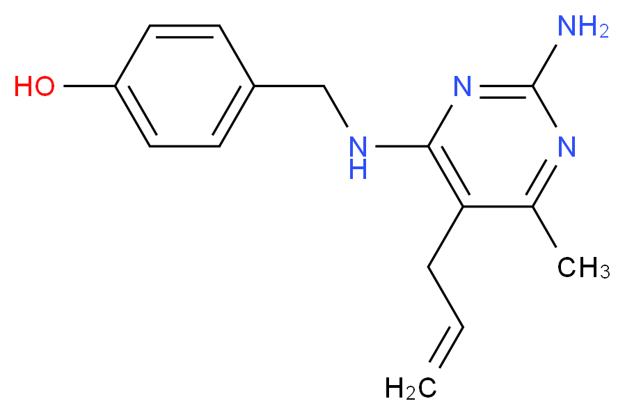 4-{[(5-allyl-2-amino-6-methylpyrimidin-4-yl)amino]methyl}phenol_分子结构_CAS_)