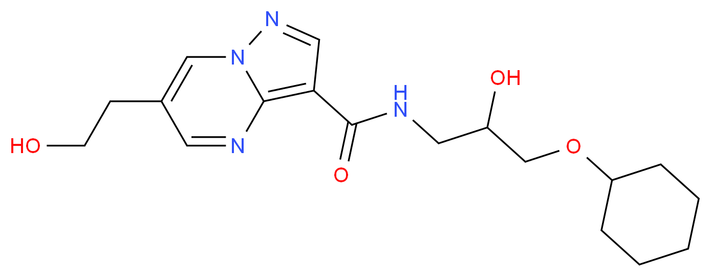 N-[3-(cyclohexyloxy)-2-hydroxypropyl]-6-(2-hydroxyethyl)pyrazolo[1,5-a]pyrimidine-3-carboxamide_分子结构_CAS_)