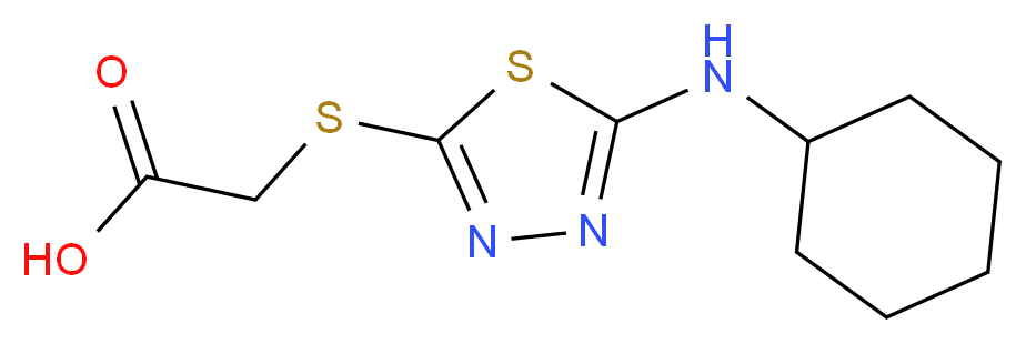2-{[5-(cyclohexylamino)-1,3,4-thiadiazol-2-yl]sulfanyl}acetic acid_分子结构_CAS_68161-57-9