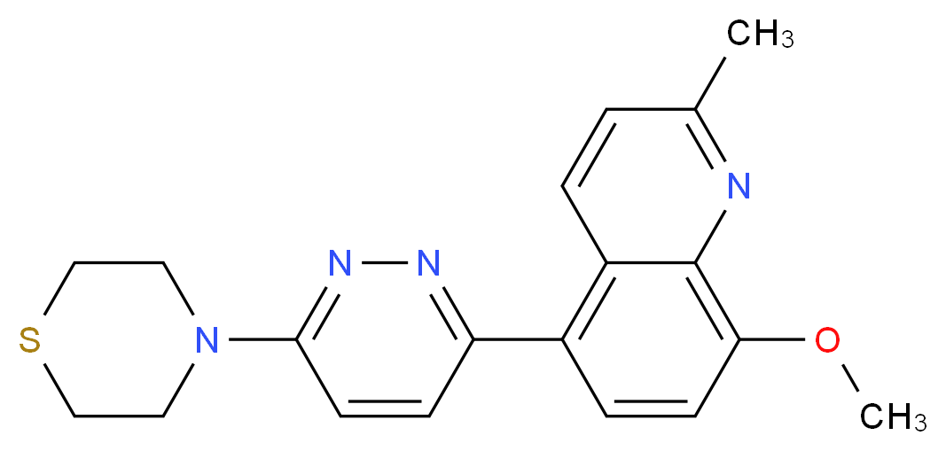 8-methoxy-2-methyl-5-(6-thiomorpholin-4-ylpyridazin-3-yl)quinoline_分子结构_CAS_)