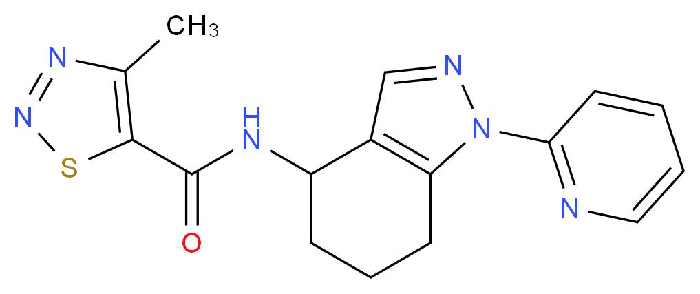 4-methyl-N-[1-(2-pyridinyl)-4,5,6,7-tetrahydro-1H-indazol-4-yl]-1,2,3-thiadiazole-5-carboxamide_分子结构_CAS_)