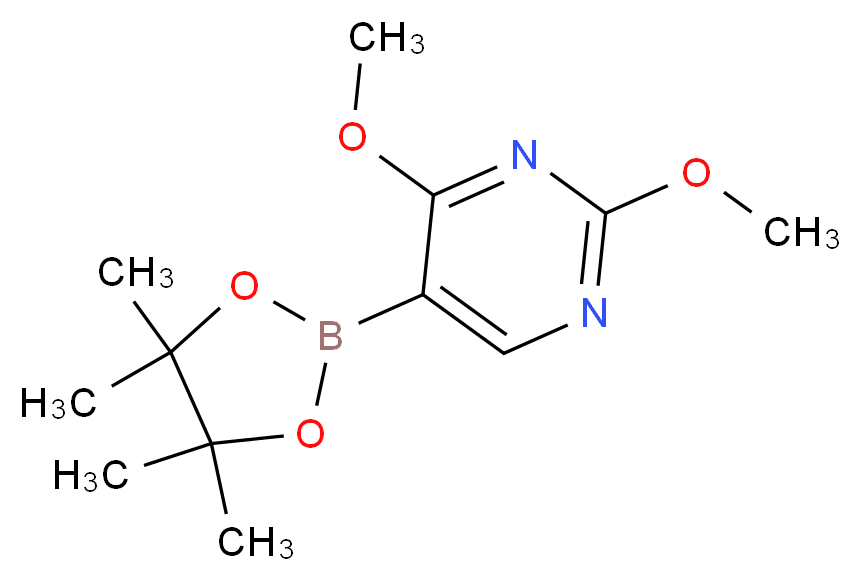 2,4-dimethoxy-5-(tetramethyl-1,3,2-dioxaborolan-2-yl)pyrimidine_分子结构_CAS_936250-17-8