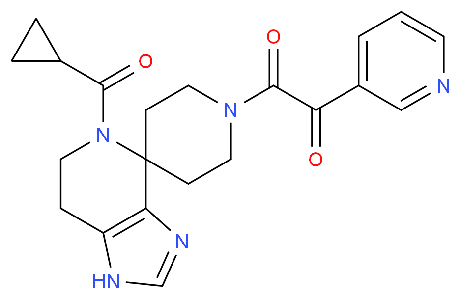 2-[5-(cyclopropylcarbonyl)-1,5,6,7-tetrahydro-1'H-spiro[imidazo[4,5-c]pyridine-4,4'-piperidin]-1'-yl]-2-oxo-1-pyridin-3-ylethanone_分子结构_CAS_)