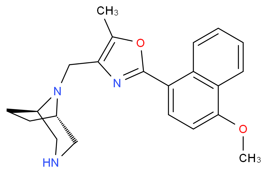 (1R*,5S*)-8-{[2-(4-methoxy-1-naphthyl)-5-methyl-1,3-oxazol-4-yl]methyl}-3,8-diazabicyclo[3.2.1]octane_分子结构_CAS_)