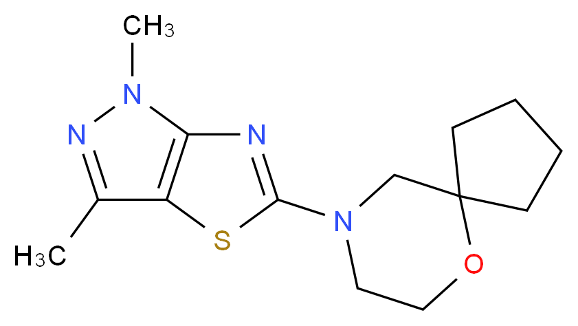 9-(1,3-dimethyl-1H-pyrazolo[3,4-d][1,3]thiazol-5-yl)-6-oxa-9-azaspiro[4.5]decane_分子结构_CAS_)