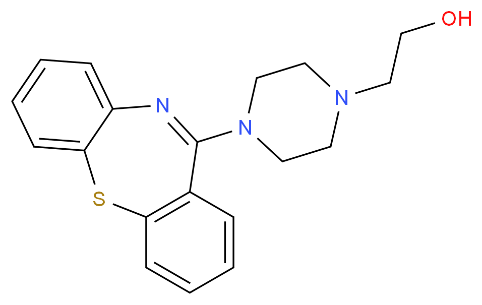 2-(4-{2-thia-9-azatricyclo[9.4.0.0<sup>3</sup>,<sup>8</sup>]pentadeca-1(11),3(8),4,6,9,12,14-heptaen-10-yl}piperazin-1-yl)ethan-1-ol_分子结构_CAS_329218-14-6