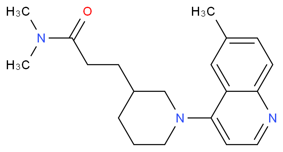 N,N-dimethyl-3-[1-(6-methyl-4-quinolinyl)-3-piperidinyl]propanamide_分子结构_CAS_)