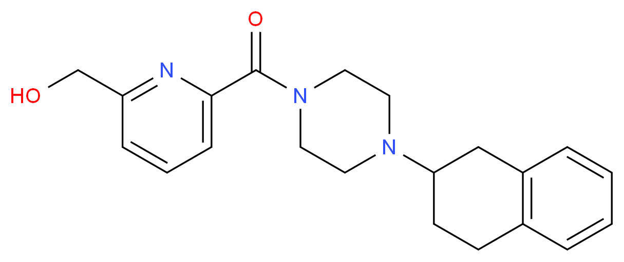 (6-{[4-(1,2,3,4-tetrahydro-2-naphthalenyl)-1-piperazinyl]carbonyl}-2-pyridinyl)methanol_分子结构_CAS_)
