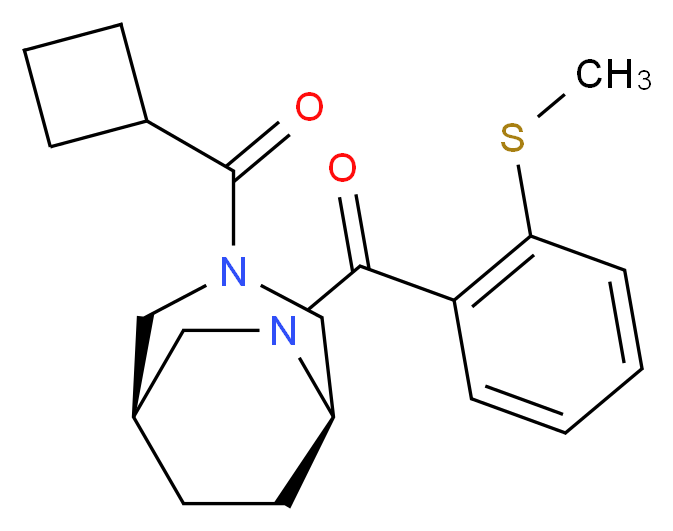 (1S*,5R*)-3-(cyclobutylcarbonyl)-6-[2-(methylthio)benzoyl]-3,6-diazabicyclo[3.2.2]nonane_分子结构_CAS_)