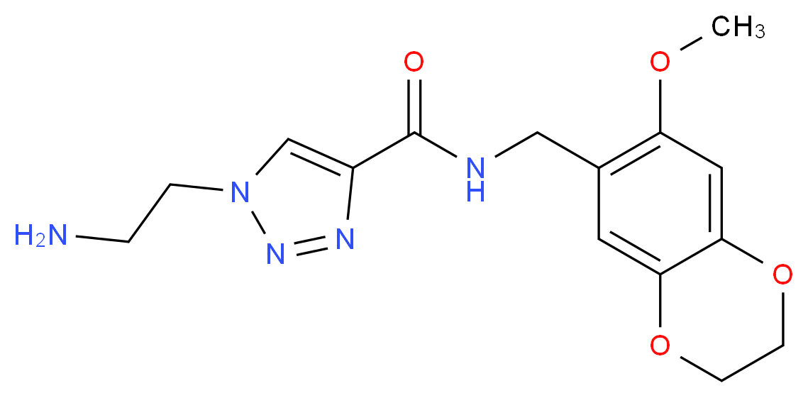 1-(2-aminoethyl)-N-[(7-methoxy-2,3-dihydro-1,4-benzodioxin-6-yl)methyl]-1H-1,2,3-triazole-4-carboxamide_分子结构_CAS_)