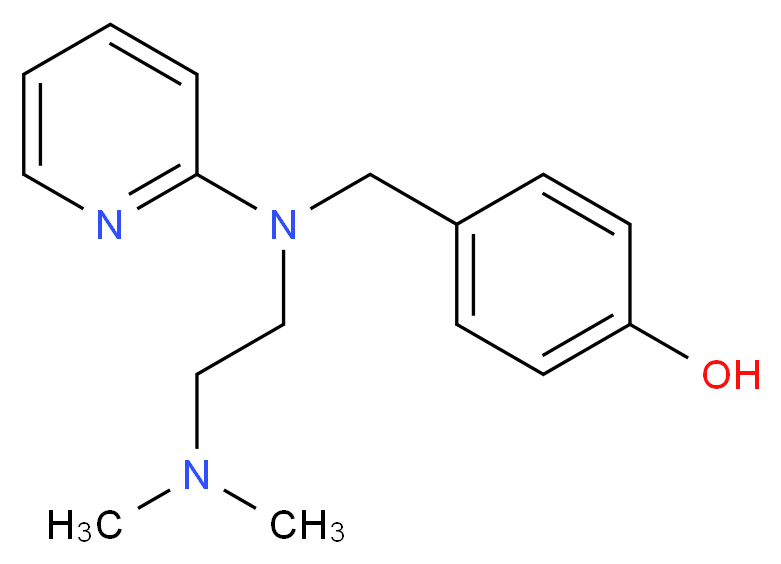 4-({[2-(dimethylamino)ethyl](pyridin-2-yl)amino}methyl)phenol_分子结构_CAS_57830-29-2