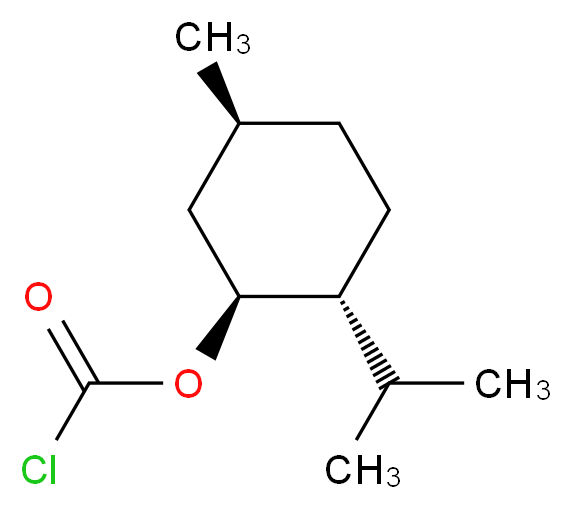 (1S,2R,5S)-5-methyl-2-(propan-2-yl)cyclohexyl chloroformate_分子结构_CAS_7635-54-3