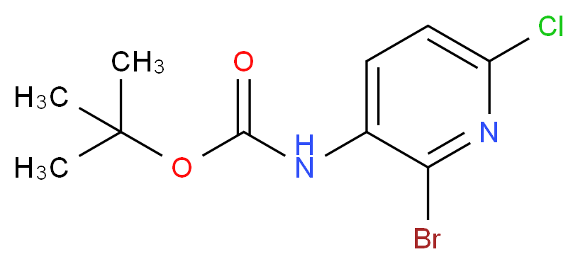 tert-Butyl (2-bromo-6-chloropyridin-3-yl)carbamate_分子结构_CAS_1227958-32-8)