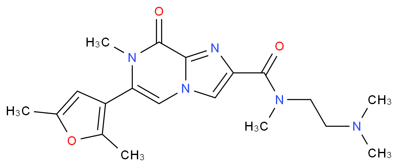 N-[2-(dimethylamino)ethyl]-6-(2,5-dimethyl-3-furyl)-N,7-dimethyl-8-oxo-7,8-dihydroimidazo[1,2-a]pyrazine-2-carboxamide_分子结构_CAS_)
