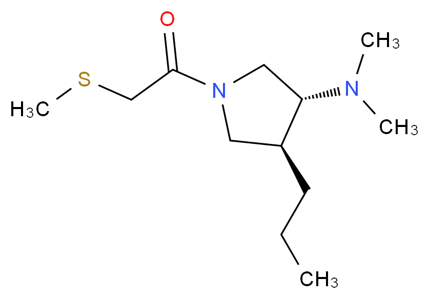 (3R*,4S*)-N,N-dimethyl-1-[(methylthio)acetyl]-4-propyl-3-pyrrolidinamine_分子结构_CAS_)