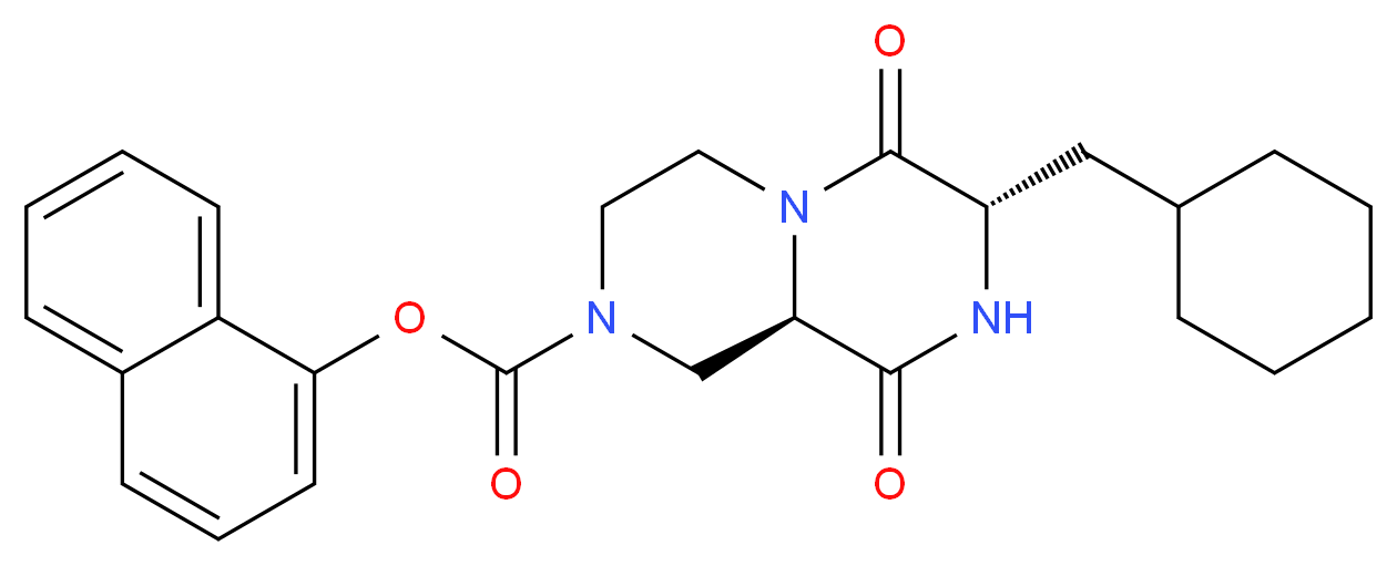 1-naphthyl (7S,9aR)-7-(cyclohexylmethyl)-6,9-dioxooctahydro-2H-pyrazino[1,2-a]pyrazine-2-carboxylate_分子结构_CAS_)