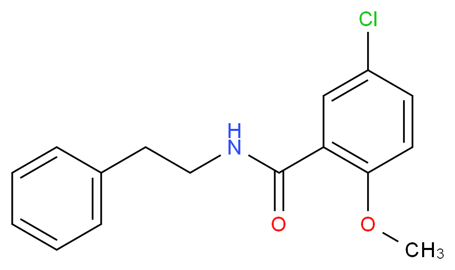 5-chloro-2-methoxy-N-(2-phenylethyl)benzamide_分子结构_CAS_33924-49-1