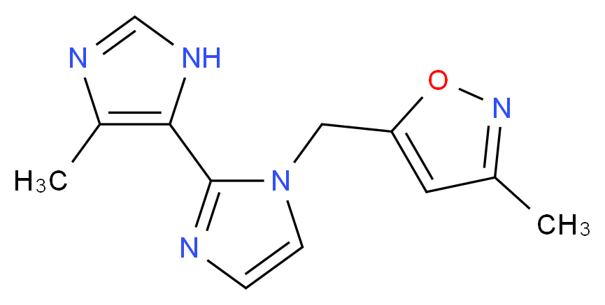 5'-methyl-1-[(3-methylisoxazol-5-yl)methyl]-1H,3'H-2,4'-biimidazole_分子结构_CAS_)