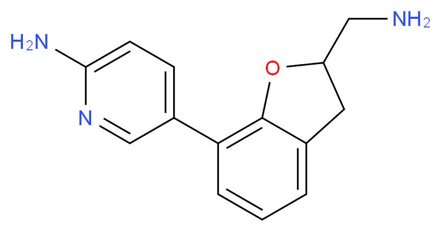 5-[2-(aminomethyl)-2,3-dihydro-1-benzofuran-7-yl]pyridin-2-amine_分子结构_CAS_)
