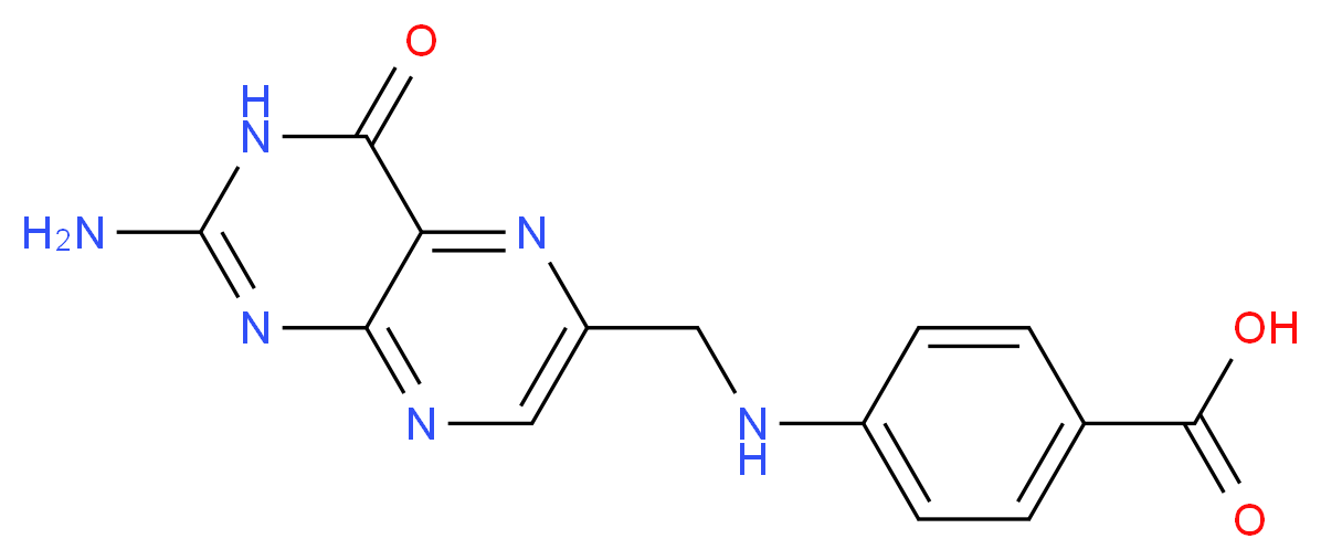 4-(((2-Amino-4-oxo-3,4-dihydropteridin-6-yl)methyl)amino)benzoic acid_分子结构_CAS_119-24-4)