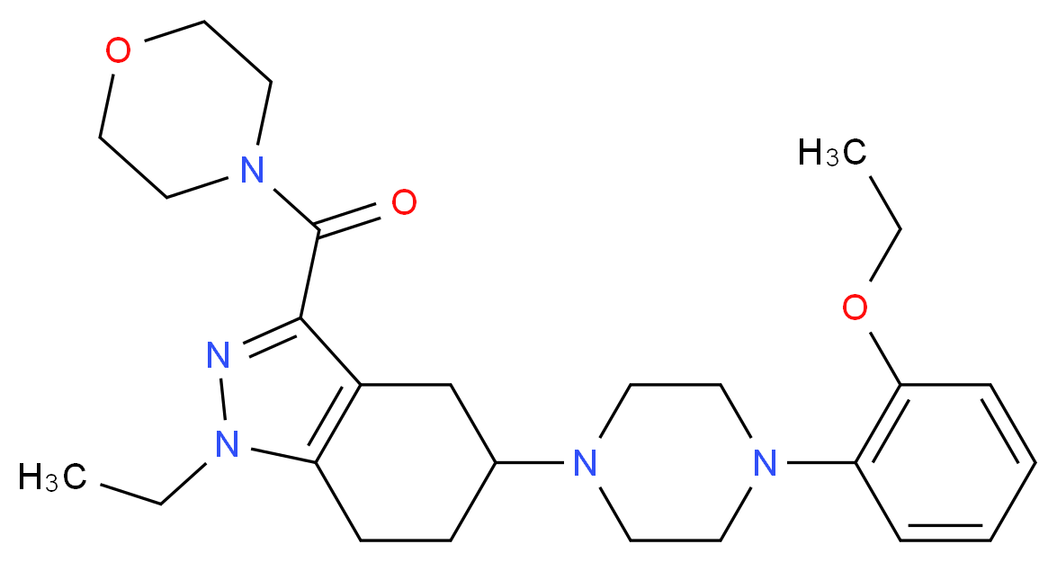 5-[4-(2-ethoxyphenyl)-1-piperazinyl]-1-ethyl-3-(4-morpholinylcarbonyl)-4,5,6,7-tetrahydro-1H-indazole_分子结构_CAS_)