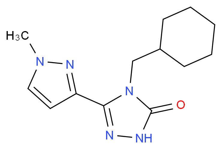 4-(cyclohexylmethyl)-5-(1-methyl-1H-pyrazol-3-yl)-2,4-dihydro-3H-1,2,4-triazol-3-one_分子结构_CAS_)
