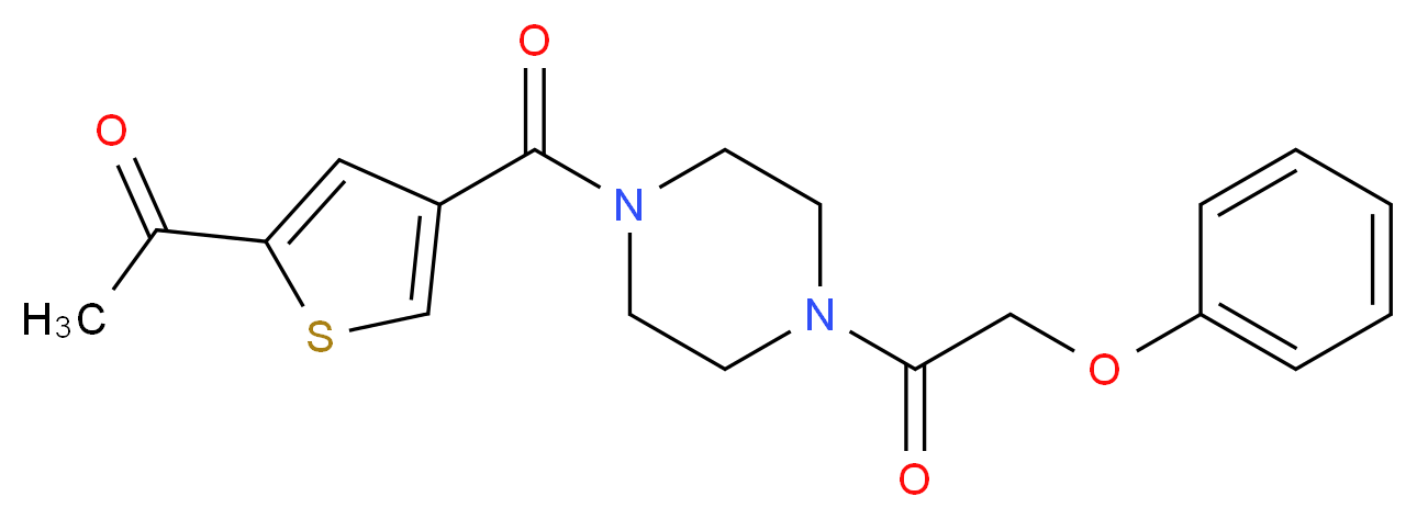 1-(4-{[4-(phenoxyacetyl)piperazin-1-yl]carbonyl}-2-thienyl)ethanone_分子结构_CAS_)