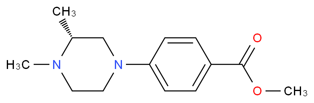 methyl 4-[(3R)-3,4-dimethylpiperazin-1-yl]benzoate_分子结构_CAS_1201670-91-8