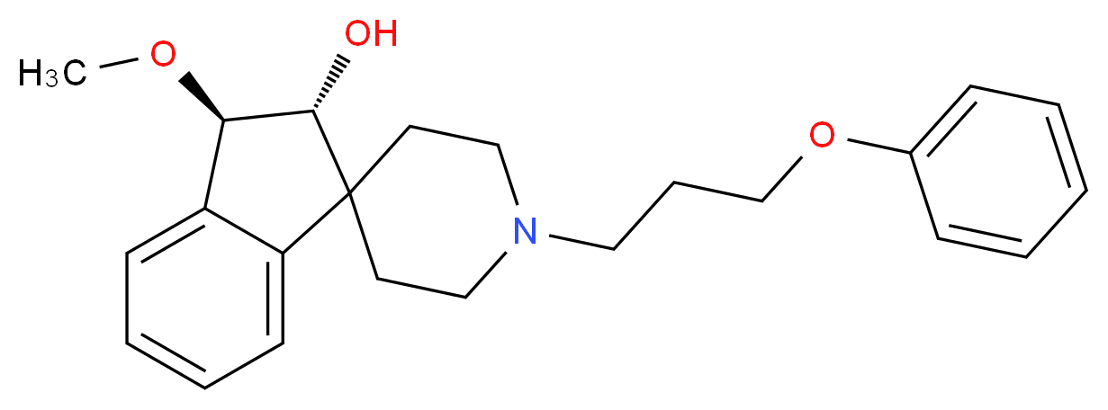 (2R*,3R*)-3-methoxy-1'-(3-phenoxypropyl)-2,3-dihydrospiro[indene-1,4'-piperidin]-2-ol_分子结构_CAS_)