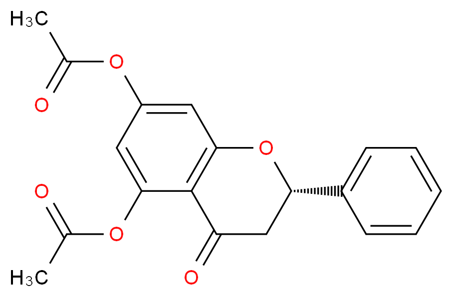 (2S)-7-(acetyloxy)-4-oxo-2-phenyl-3,4-dihydro-2H-1-benzopyran-5-yl acetate_分子结构_CAS_111441-88-4