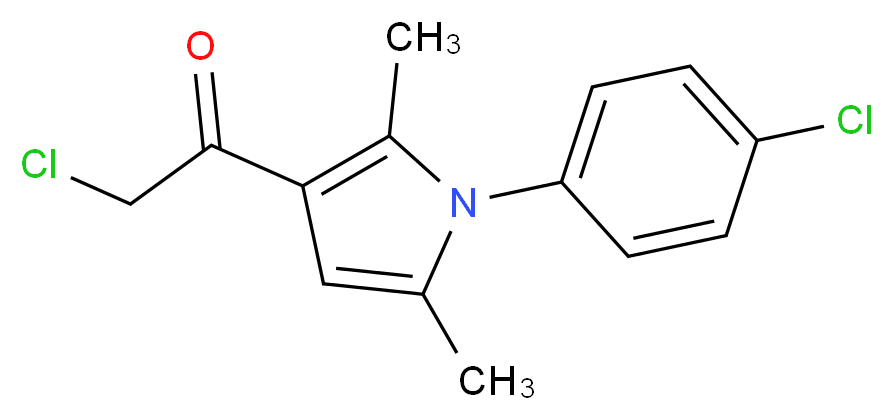 2-chloro-1-[1-(4-chlorophenyl)-2,5-dimethyl-1H-pyrrol-3-yl]ethan-1-one_分子结构_CAS_571159-05-2
