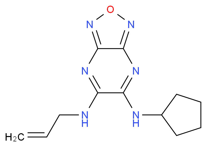 N-allyl-N'-cyclopentyl[1,2,5]oxadiazolo[3,4-b]pyrazine-5,6-diamine_分子结构_CAS_)