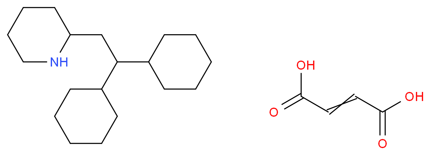 2-(2,2-dicyclohexylethyl)piperidine; but-2-enedioic acid_分子结构_CAS_6724-53-4