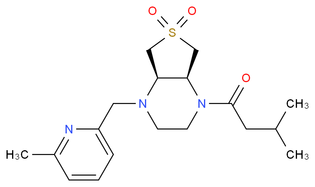(4aR*,7aS*)-1-(3-methylbutanoyl)-4-[(6-methyl-2-pyridinyl)methyl]octahydrothieno[3,4-b]pyrazine 6,6-dioxide_分子结构_CAS_)
