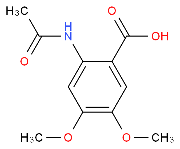 2-(acetylamino)-4,5-dimethoxybenzoic acid_分子结构_CAS_145352-75-6)